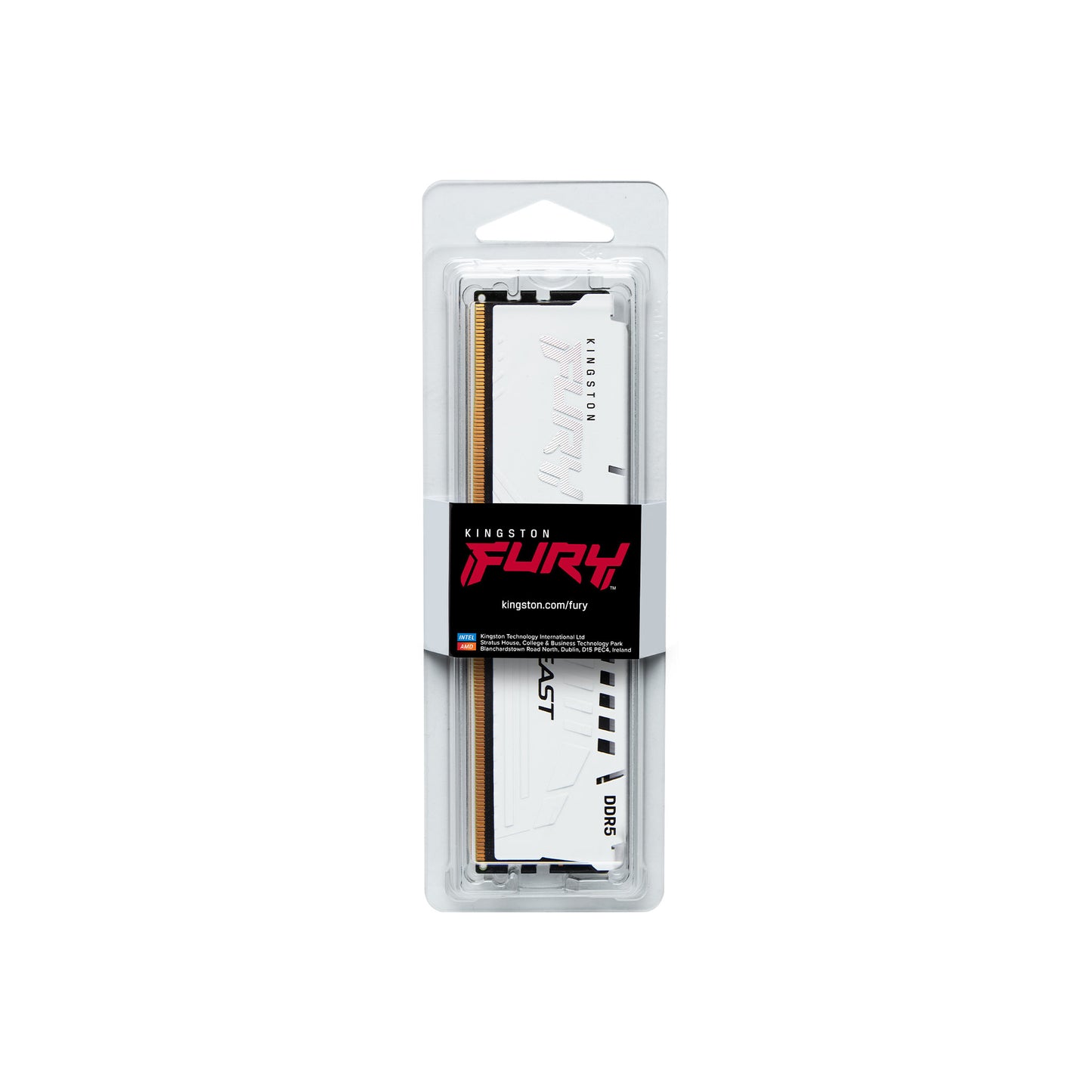 KF564C32BW-32 - Módulo de memória de 32GB DIMM DDR5 6400Mhz FURY Beast White 1,4V CL32 2Rx8 288 pinos para desktop / gamers base Intel.