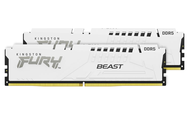 KF560C30BWEK2-64 - Kit de módulos de memória de 64GB (2 x 32GB) DIMM DDR5 6000Mhz FURY Beast White 1,4V CL30 2Rx8 288 pinos para desktop / gamers base AMD EXPO v1.1 e Intel.