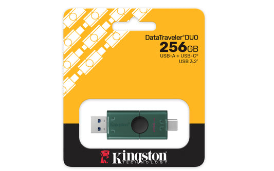 DTDEG2/256GB - Pen drive de 128GB DuoG2 USB 3.2 Geração 1, com 2 conectores: Tipo-A e Tipo-C