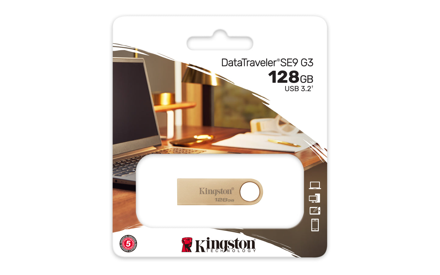 DTSE9G3/128GB - Pen Drive de 128GB USB 3.2 Gen.1 Metal Série SE9 G3 (Até 220MB/s Leitura e 100MB/s Gravação)