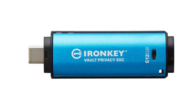 IKVP50C/512GB - Pen Drive de 512GB USB-C (Tipo C) IronKey Vault Privacy 50, com certificação FIPS 197 e criptografia XTS-AES de 256 bits.