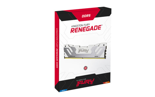 KF588CU42RW-24 - Módulo de memória de 24GB CUDIMM DDR5 8800Mhz FURY Renegade White 1,4V 1Rx8 288 pinos para desktop / gamers.
