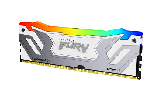KF588CU42RSA-24 - Módulo de memória de 24GB CUDIMM DDR5 8800Mhz FURY Renegade RGB Silver 1,4V 1Rx8 288 pinos para desktop / gamers.