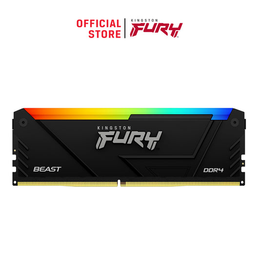 KF436C17BB2A/8 - Memória de 8GB DIMM DDR4 3600Mhz FURY Beast RGB 1,35V CL17 1Rx8 288 pinos para desktop/gamers.