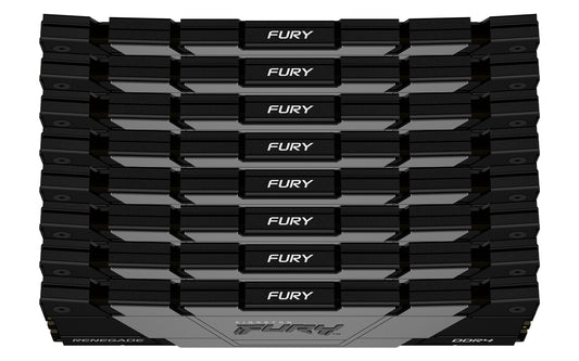 KF432C16RB2K8/256 - Kit de memórias de 256GB (8 x 32GB) DIMM DDR4 3200Mhz FURY Renegade Black 1,35V CL16 2Rx8 288 pinos para desktop/gamers.