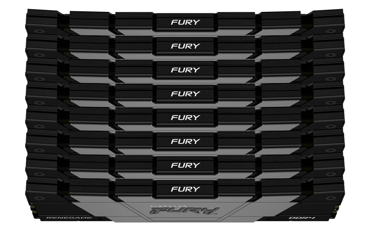 KF432C16RB2K8/256 - Kit de memórias de 256GB (8 x 32GB) DIMM DDR4 3200Mhz FURY Renegade Black 1,35V CL16 2Rx8 288 pinos para desktop/gamers.
