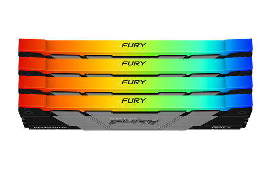 KF432C16RB2AK4/128 - Kit de memórias de 128GB (4 x 32GB) DIMM DDR4 3200Mhz FURY Renegade RGB 1,35V CL16 2Rx8 288 pinos para desktop/gamers.
