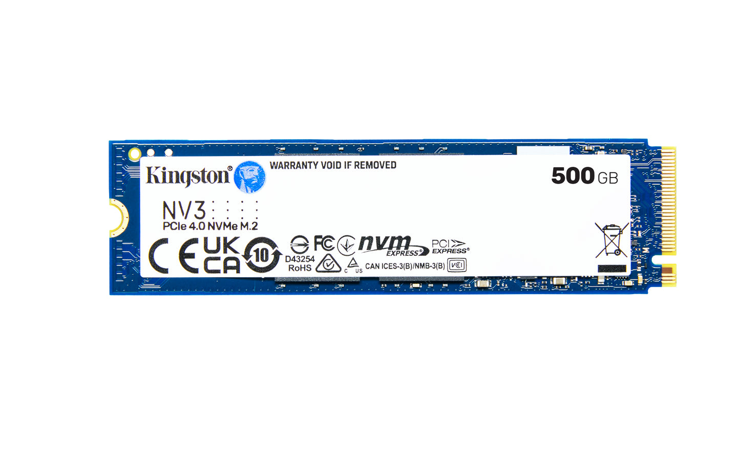 SNV3S/500G - SSD de 500GB padrão NV3 formato M.2 2280 NVMe 4.0 Gen 4x4 ultra rápido (Leitura/Gravação: 5000/3000 MB/seg).