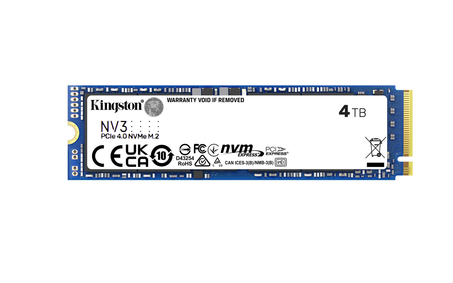 SNV3S/4000G - SSD de 4TB padrão NV3 formato M.2 2280 NVMe 4.0 Gen 4x4 ultra rápido (Leitura/Gravação: 6000/5000 MB/seg).