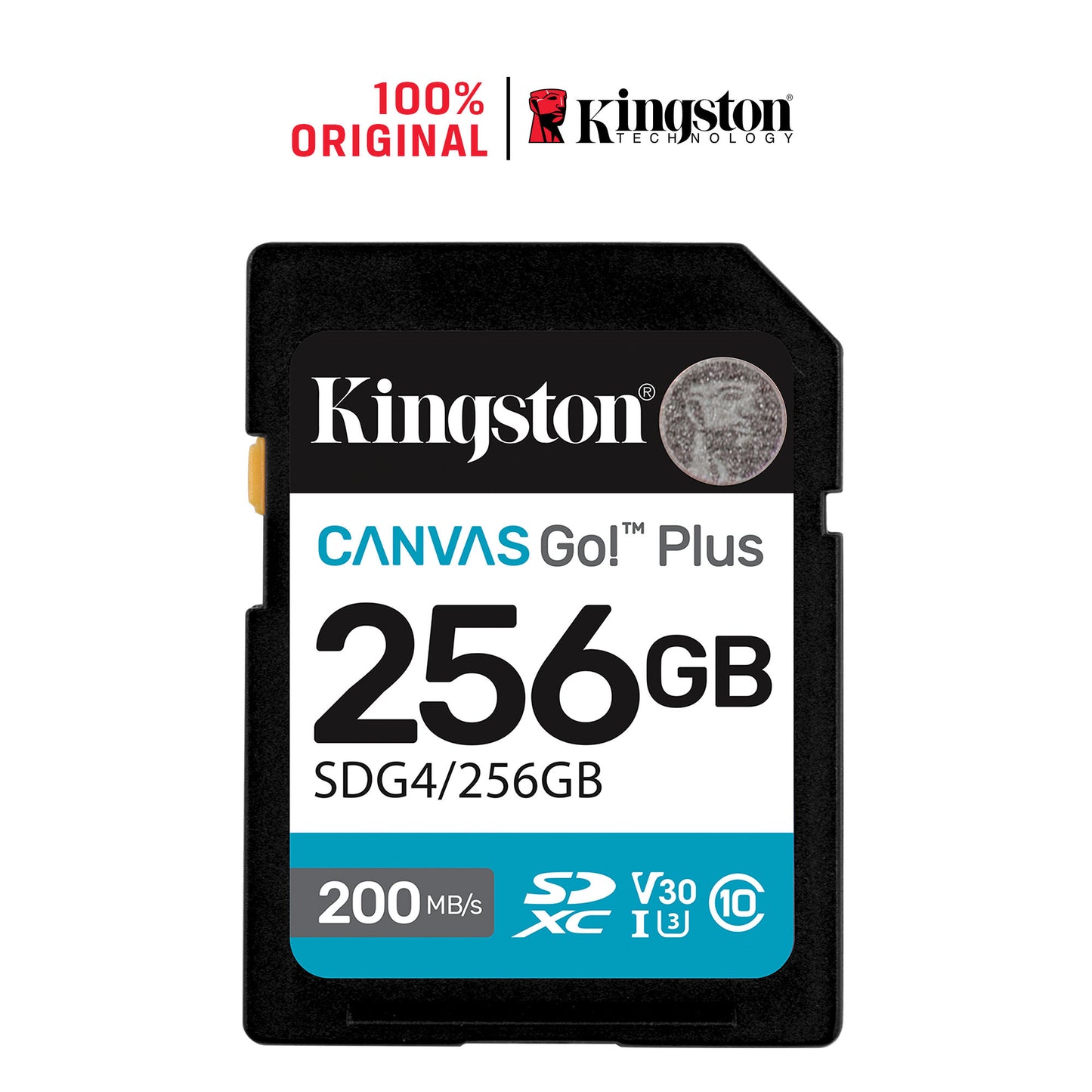 SDG4/256GB - Cartão de memória padrão SD de 256GB Canvas Go Plus (Leitura = 200MB/s) Classe 10 U3 V30