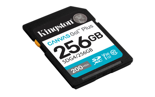 SDG4/256GB - Cartão de memória padrão SD de 256GB Canvas Go Plus (Leitura = 200MB/s) Classe 10 U3 V30