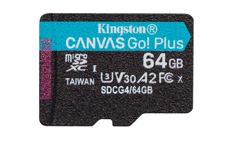 SDCG4/64GB - Cartão de memória padrão micro SD de 64GB Canvas Go Plus (Leitura = 200MB/s) Classe 10 U3 V30 (com adaptador para SD).