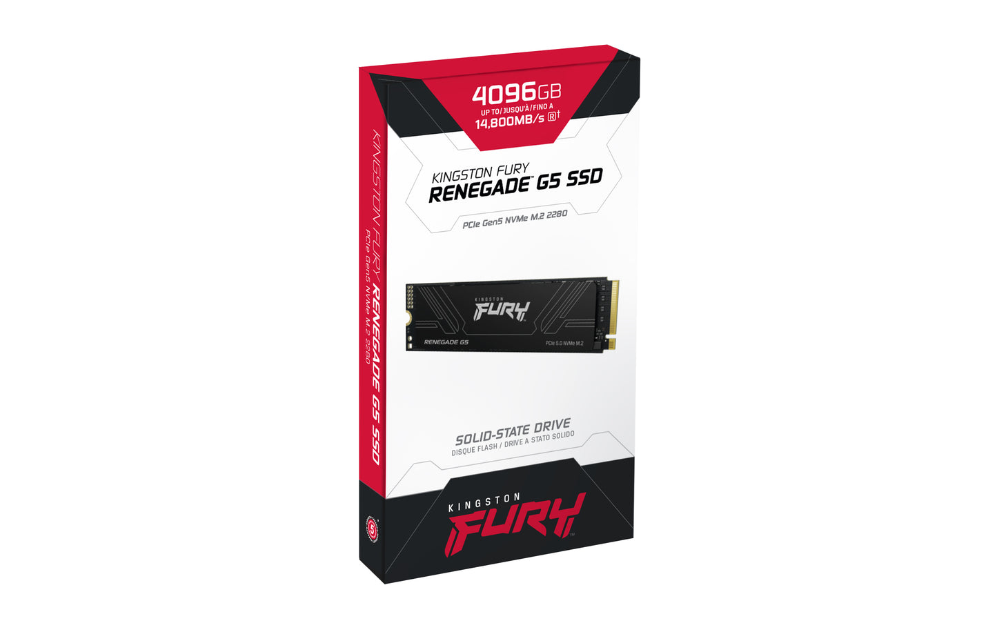 SFYR2S/4T0 - SSD FURY RENEGADE de 4TB G5 PCIe 5.0 M.2 2280 NVMe para gamers/entusiastas e usuários que buscam máximo desempenho (Leitura / Gravação: 14.800 / 14.000MB/s).