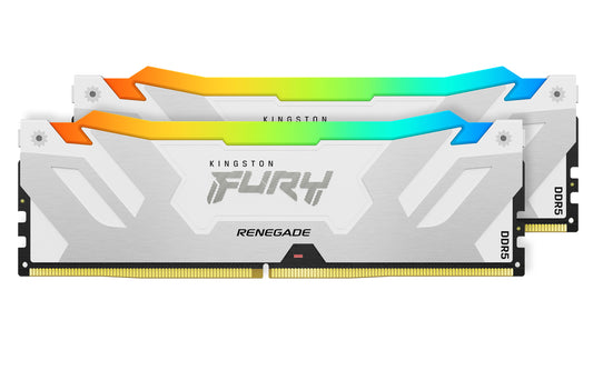 KF564C32RWAK2-32 - Kit de módulos de memória de 32GB (2 x 16GB) DIMM DDR5 6400Mhz FURY Renegade White RGB 1,35V 1Rx8 288 pinos para desktop / gamers.