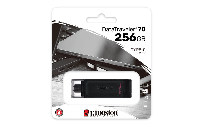 DT70/256GB - Pen drive de 256GB padrão USB-C velocidade 3.2 Geração 1
