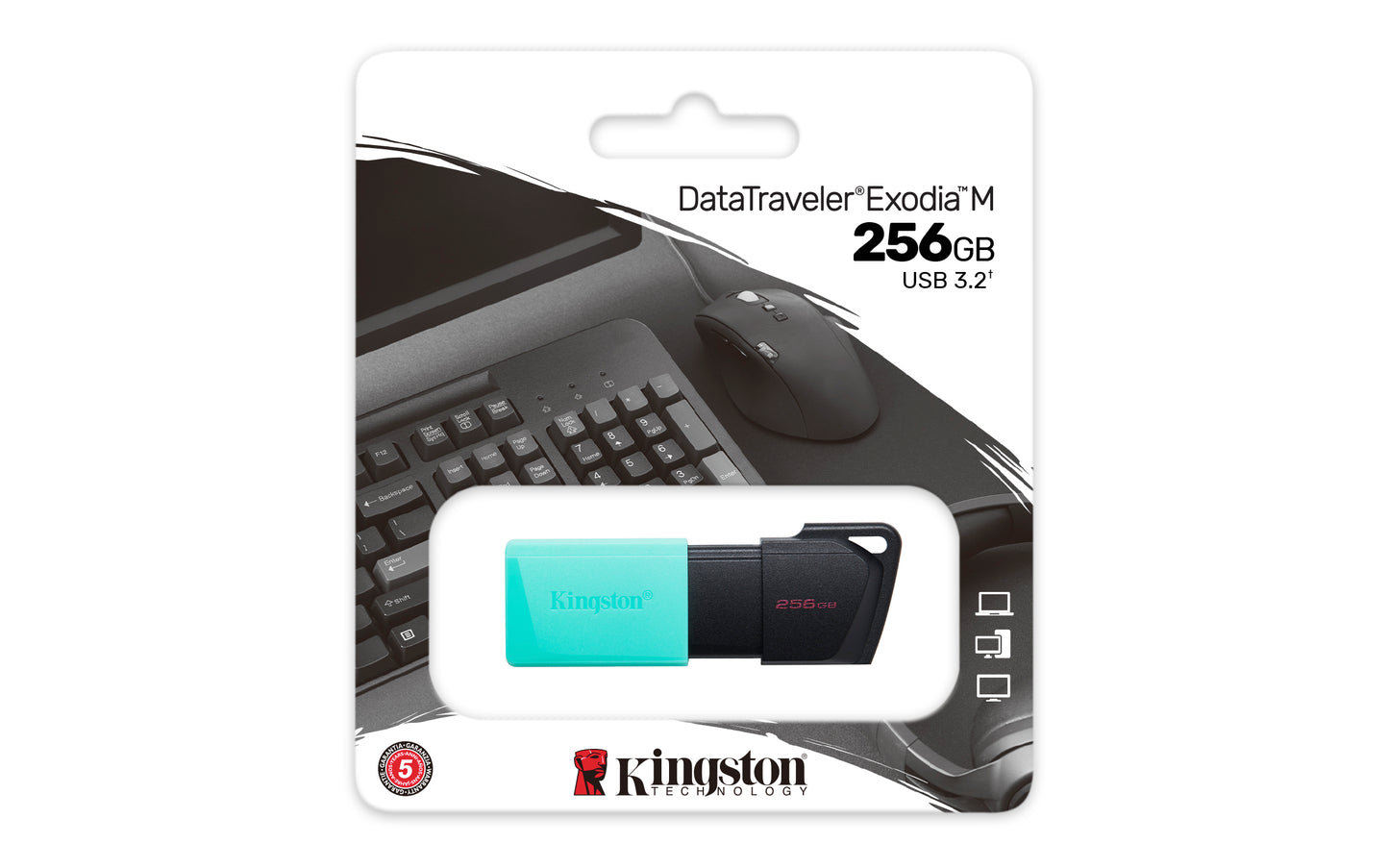 DTXM/256GB - Pen Drive de 256GB Exodia M padrão USB 3.2 Ger.1 (preto e verde).