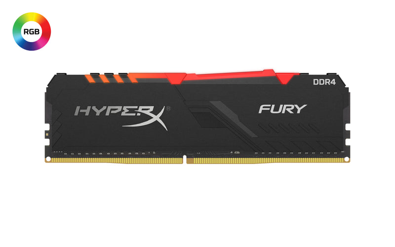 HX426C16FB4A/16 - Memória HyperX Fury RGB de 16GB DIMM DDR4 2666Mhz 1Rx8 1,2V para desktop - ÚLTIMA PEÇA