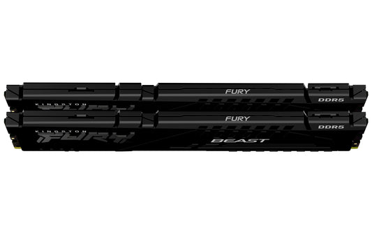 KF556C36BBEK2-64 - Kit de módulos de memória de 64GB (2 x 32GB) DIMM DDR5 5600Mhz CL36 FURY Beast Black 1,25V 2Rx8 288 pinos para desktop / gamers.