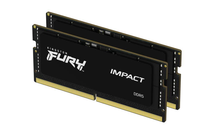 KF548S38IBK2-32 - Kit de módulos de memória de 32GB (2 x 16GB) SODIMM DDR5 4800Mhz FURY Impact Black 1,1V 1Rx8 262p para notebooks/gamers. "VERIFIQUE A LISTA DE EQUIPAMENTOS COMPATÍVEIS NO FINAL DA DESCRIÇÃO OU CONSULTE O CONF. DE MEMÓRIA DO SITE"
