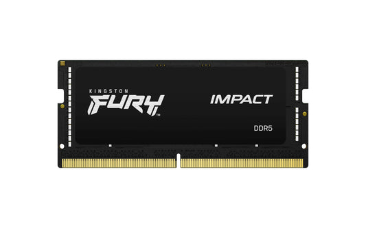 KF548S38IB-32 - Módulo de memória de 32GB SODIMM DDR5 4800Mhz FURY Impact Black 1,1V 2Rx8 262 pinos para notebooks / gamers. "VERIFIQUE A LISTA DE EQUIPAMENTOS COMPATÍVEIS NO FINAL DA DESCRIÇÃO ABAIXO OU CONSULTE O CONFIGURADOR DE MEMÓRIA DO SITE"