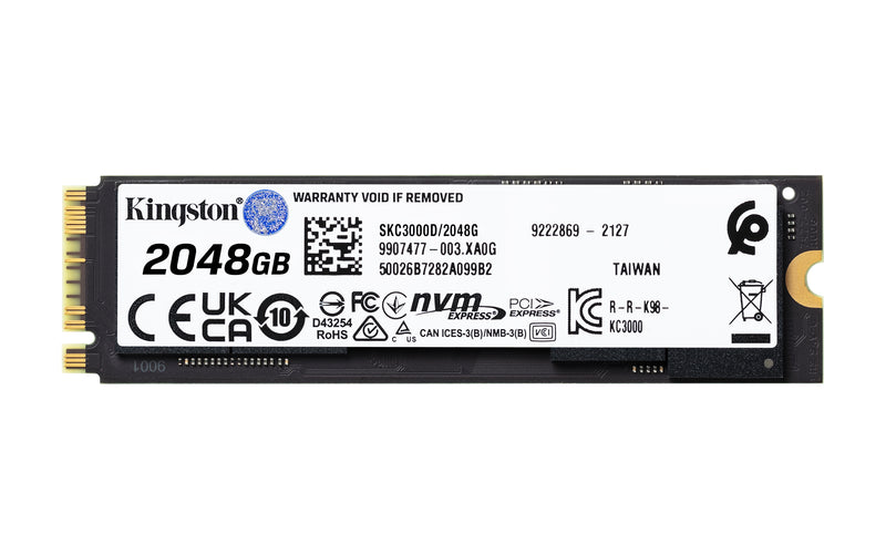 SKC3000D/2048G - SSD de 2TB Série KC3000 PCIe Ger. 4.0 M.2 2280 NVMe de alta performance (Leitura/Gravação: até 7000 MB/s).