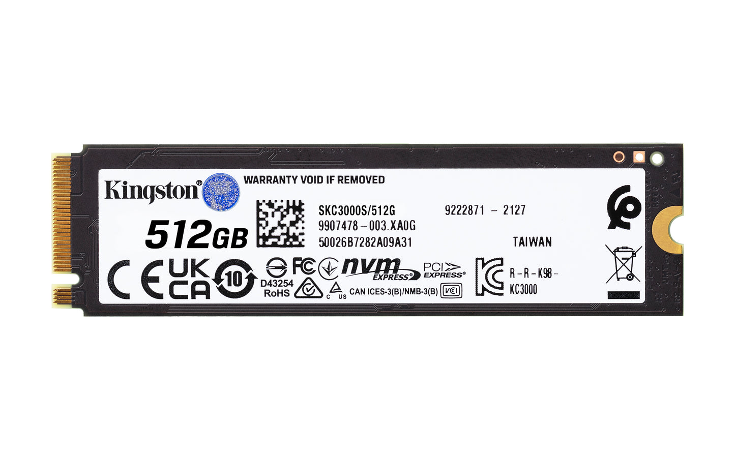SKC3000S/512G - SSD de 512GB Série KC3000 PCIe Ger. 4.0 M.2 2280 NVMe de alta performance (Leitura/Gravação: até 7000 MB/s).