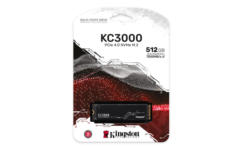 SKC3000S/512G - SSD de 512GB Série KC3000 PCIe Ger. 4.0 M.2 2280 NVMe de alta performance (Leitura/Gravação: até 7000 MB/s).