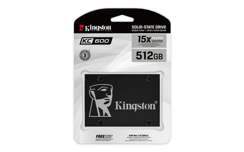 SKC600/512G - SSD de 512GB SATA III SFF 2,5" Série KC600 para desktop/notebook