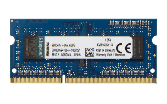 KVR16LS11/4 - Memória de 4GB SODIMM DDR3 1600Mhz 1,35V 1Rx8 para notebook