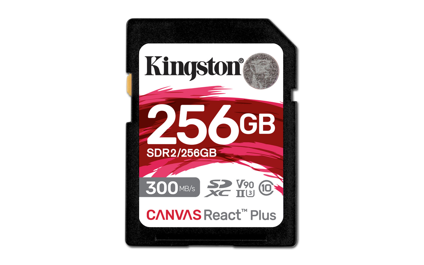 SDR2/256GB - Cartão de memória de 256GB padrão SD Canvas React Plus - UHS-II U3 V90 (L=300MB/s; G=260MB/s) p/ uso Full HD 4K/8K