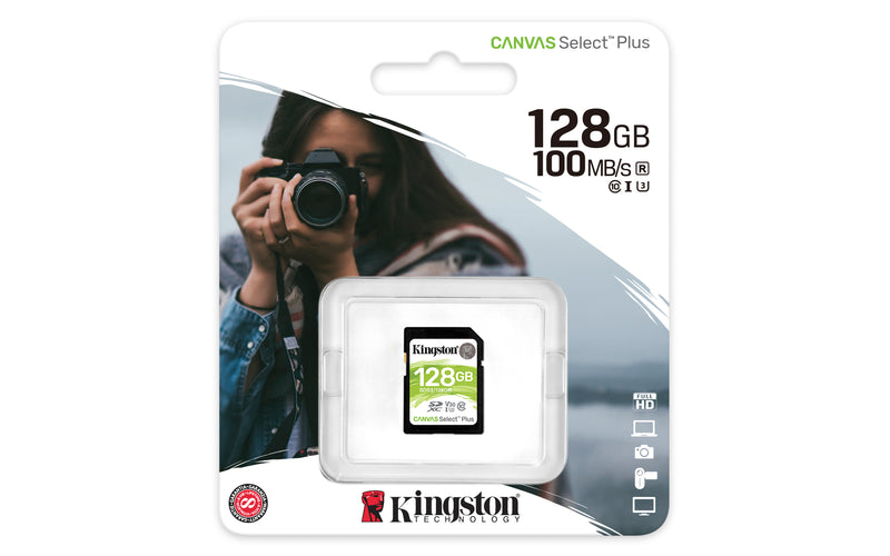 SDS2/128GB - Cartão de memória SD de 128GB Canvas Select Plus - Leitura: 100MB/s - Classe 10