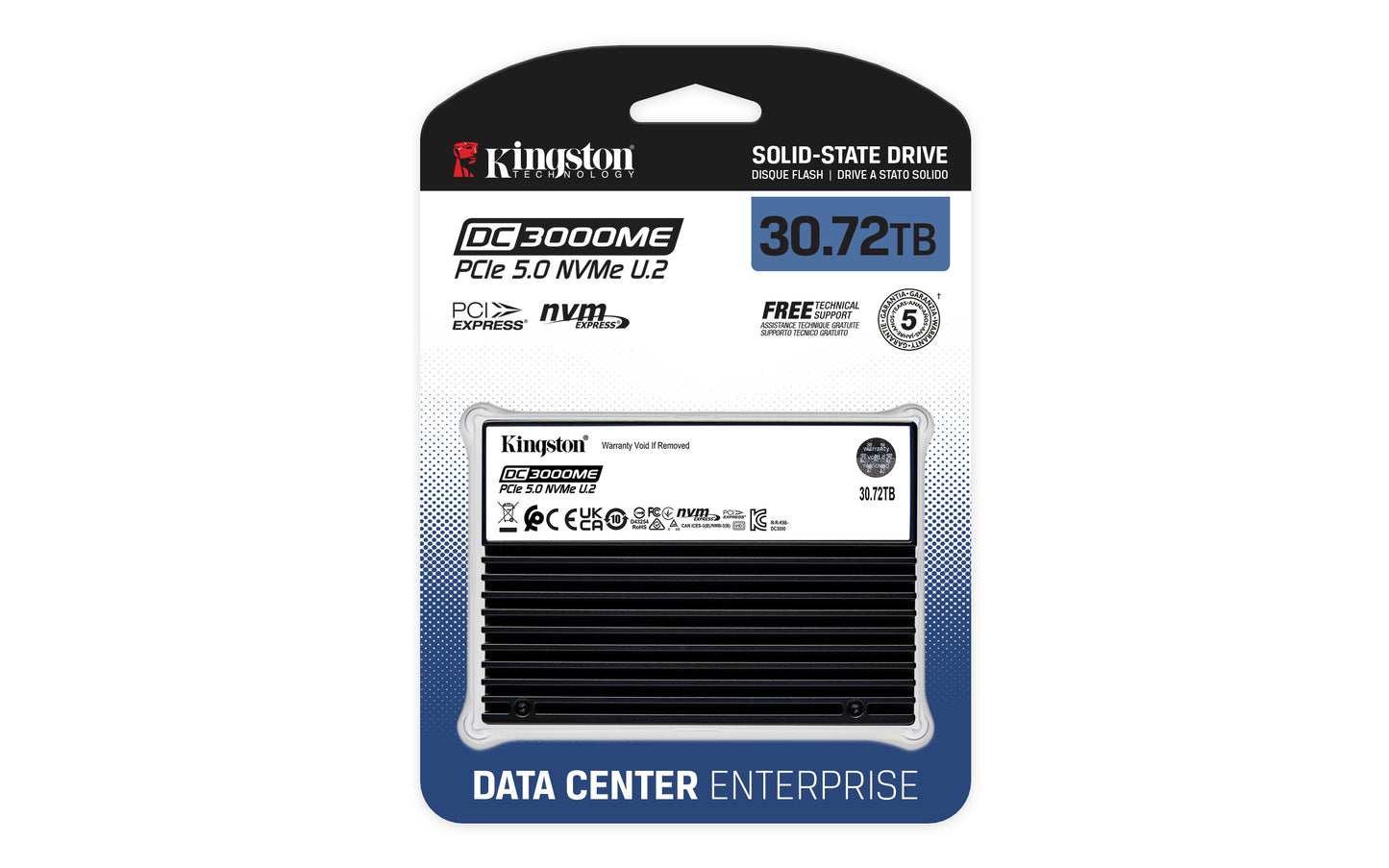 SEDC3000ME/30T7 - SSD 30,72TB Enterprise Empresarial Série DC3000ME para Servidores U.2 NVMe PCIe 5.0 TCG Opal  (R/W: 14.000 / 9.700 MB/s).