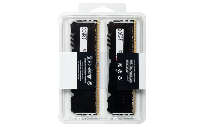 KF432C16BB2AK2/16 - Kit de memórias de 16GB (2 x 8GB) DIMM DDR4 3200Mhz FURY Beast Black 1,35V CL16 1Rx8 288 pinos para desktop/gamers.