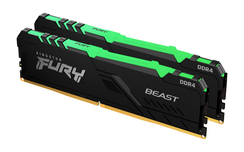 KF426C16BB2AK2/64 - Kit de memórias de 64GB (2 x 32GB) DIMM DDR4 2666Mhz FURY Beast RGB 1,2V 2Rx8 288 pinos para desktop/gamers.