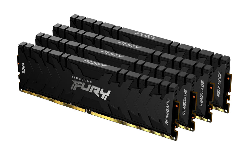 KF436C16RB12K4/64 - Kit de memórias de 64GB (4 x 16GB) DIMM DDR4 3600Mhz FURY Renegade Black 1,35V CL16 2Rx8 288 pinos para desktop/gamers.