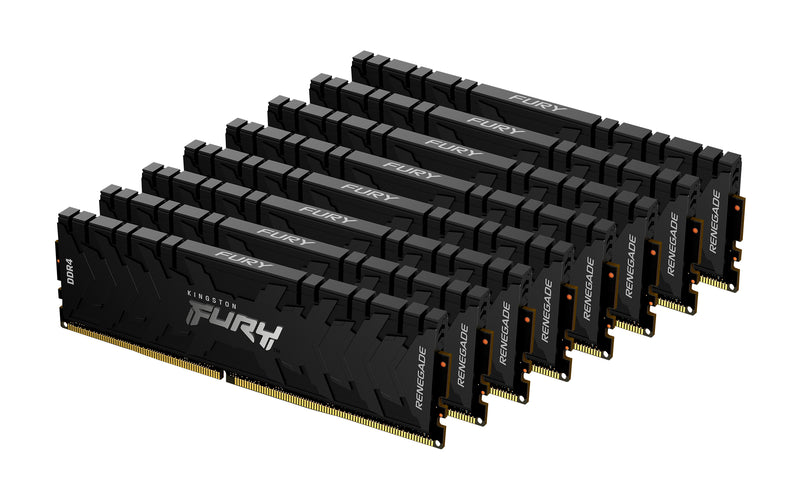 KF432C16RB2K8/256 - Kit de memórias de 256GB (8 x 32GB) DIMM DDR4 3200Mhz FURY Renegade Black 1,35V CL16 2Rx8 288 pinos para desktop/gamers.