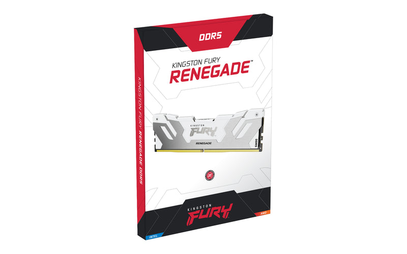 KF580C38RW-16 - Módulo de memória de 16GB DIMM DDR5 8000Mhz FURY Renegade White 1,45V 1Rx8 288 pinos para desktop / gamers.