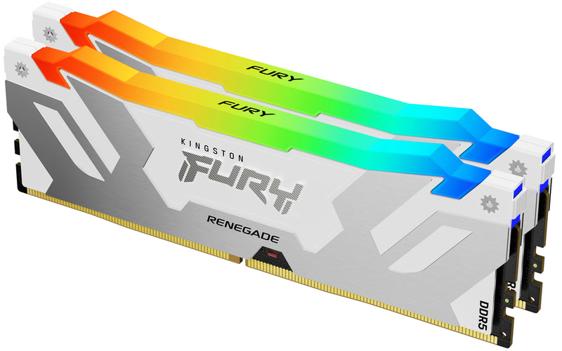 Memoria Ram Dimm Kingston Fury Renegade Rgb Xmp 32Gb Ddr5 7600Mts Cl38 Blanco Kit 2 Kf576C38Rwak2 32 - KF576C38RWAK2-32