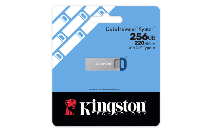 DTKNG2/256GB - Pen drive Kyson G2 de 256GB estrutura de metal, padrão USB-A velocidade 3.2 Geração 1 (até 220MB/s)