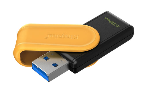 DTXS/512GB - Pen drive Exodia S de 512GB padrão USB-A velocidade 3.2 Geração 1 (Preto/amarelo).