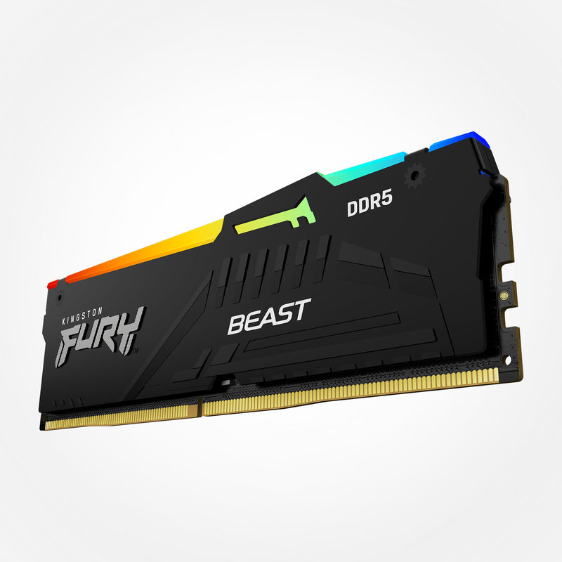 KF560C30BBEA-32 - Módulo de memória de 32GB DIMM DDR5 6000Mhz FURY Beast RGB 1,4V CL30 2Rx8 288 pinos para desktop / gamers base AMD EXPO v1.1 e Intel.