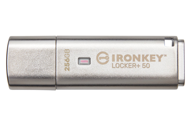 IKLP50/256GB - Pen Drive de 256GB IronKey c/ criptografia XTS-AES, multi senhas, backup aut. (R=145MB/s; W=115MB/s).