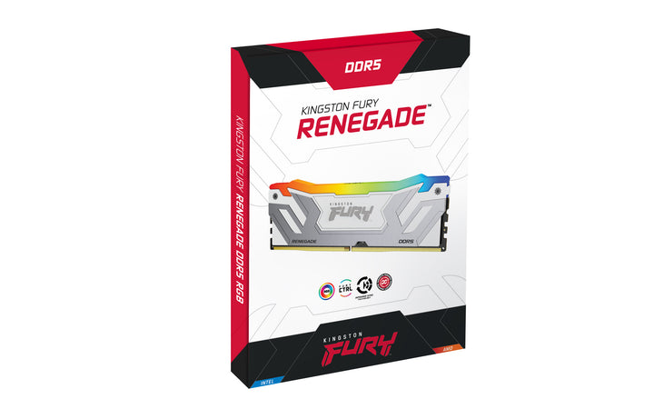 KF588CU42RSAK2-48 - Kit de módulos de memória de 48GB (2 x 24GB) CUDIMM DDR5 8800Mhz FURY Renegade RGB Silver 1,4V 1Rx8 288 pinos para desktop / gamers.