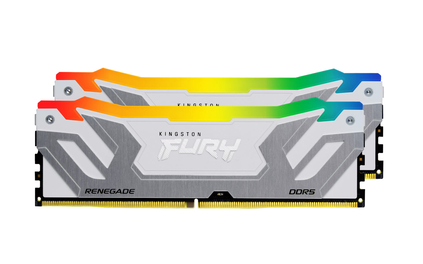 KF588CU42RSAK2-48 - Kit de módulos de memória de 48GB (2 x 24GB) CUDIMM DDR5 8800Mhz FURY Renegade RGB Silver 1,4V 1Rx8 288 pinos para desktop / gamers.