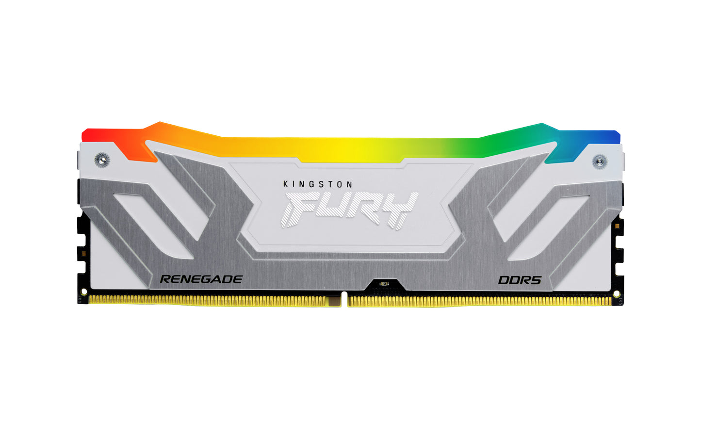 KF588CU42RSA-24 - Módulo de memória de 24GB CUDIMM DDR5 8800Mhz FURY Renegade RGB Silver 1,4V 1Rx8 288 pinos para desktop / gamers.