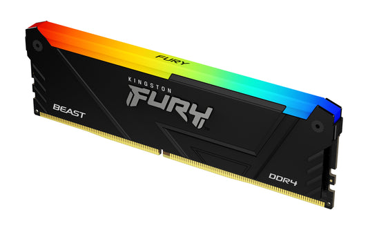 KF432C16BB2A/8 - Memória de 8GB DIMM DDR4 3200Mhz FURY Beast RGB 1,35V CL16 1Rx8 288 pinos para desktop/gamers.