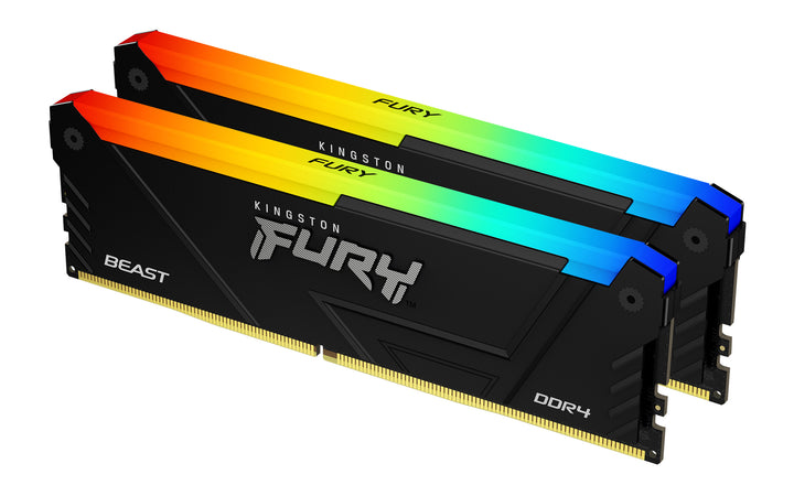 KF432C16BB12AK2/32 - Kit de memórias de 32GB (2 x 16GB) DIMM DDR4 3200Mhz FURY Beast RGB 1,35V CL16 2Rx8 288 pinos para desktop/gamers.
