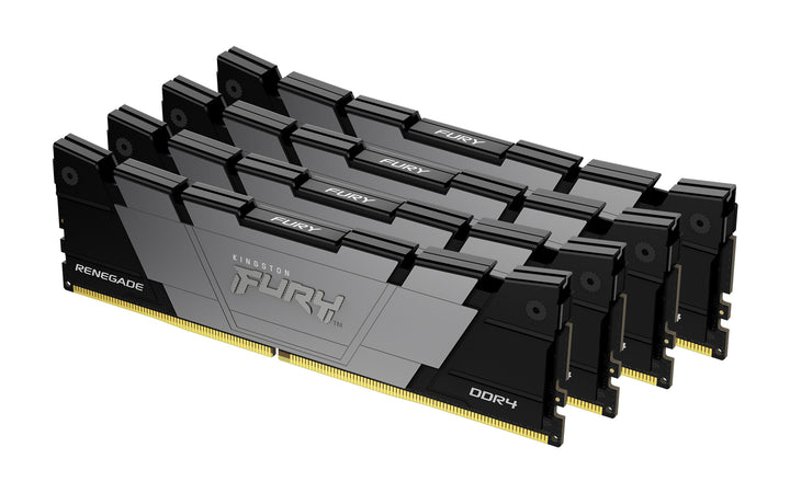 KF436C16RB2K4/32 - Kit de memórias de 32GB (4 x 8GB) DIMM DDR4 3600Mhz FURY Renegade Black 1,35V CL16 1Rx8 288 pinos para desktop/gamers.