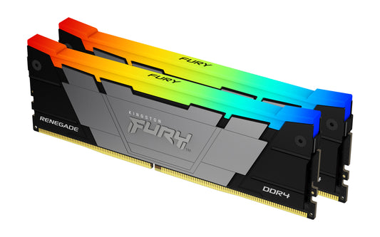 KF436C16RB12AK2/32 - Kit de memórias de 32GB (2 x 16GB) DIMM DDR4 3600Mhz FURY Renegade RGB 1,35V CL16 2Rx8 288 pinos para desktop/gamers.