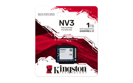 SNV3SM3/1T0 - SSD Mini de 1TB padrão NV3 formato M.2 2230 NVMe 4.0 Gen 4x4 ultra rápido (Leitura/Gravação: 6000/4000 MB/s).